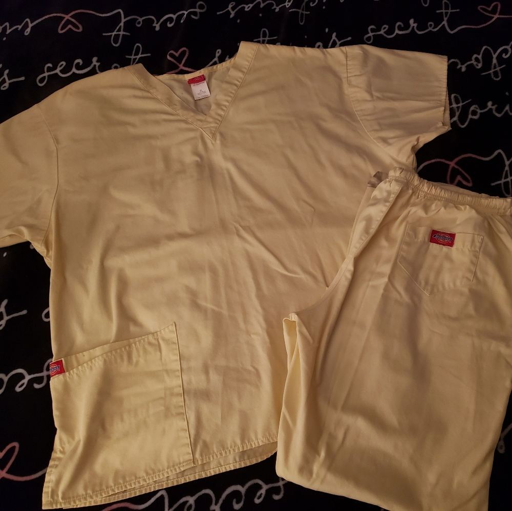 Dickies Scrub top with flared bottoms